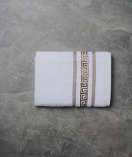 Полотенце махровое Safia Santorini 33x50 белое/коричневое