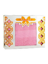 Полотенце 70x140 в подарочной упаковке светло-розовое